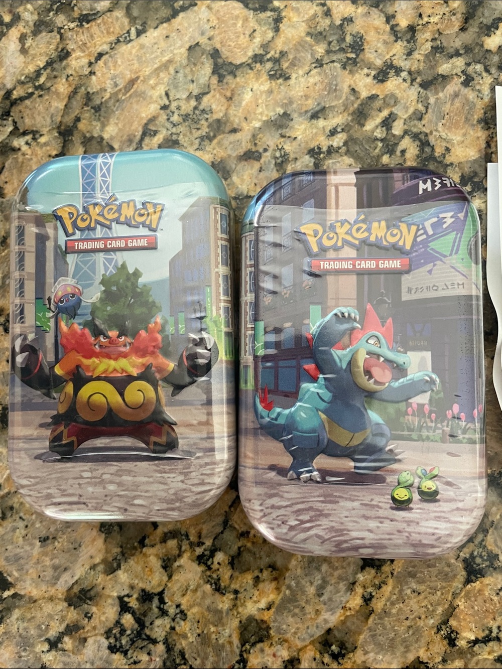 Pokemon Trading Card Game Metal Tins - Teal, Blue, Red, Yellow